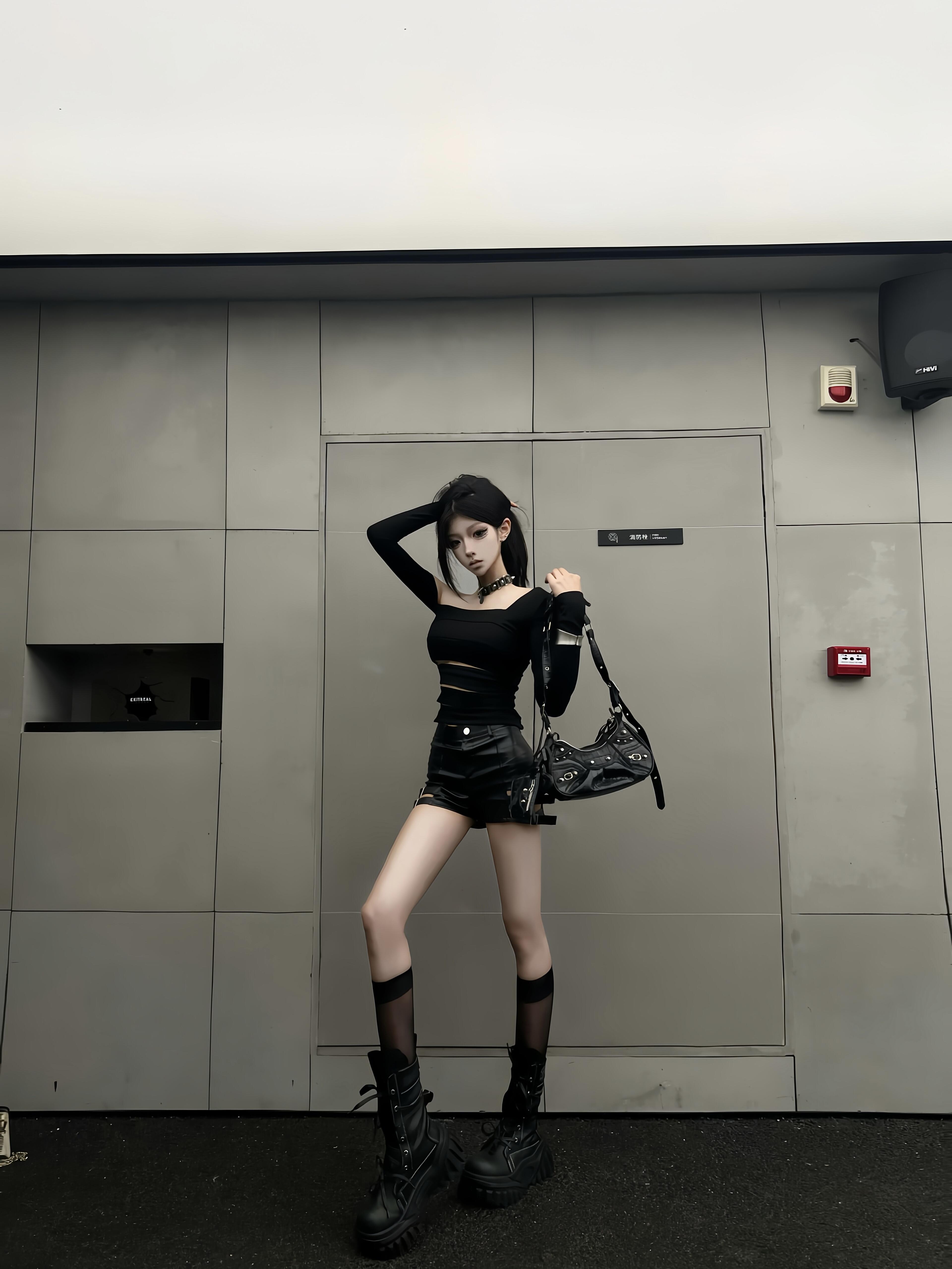 Sexy Black Off-Shoulder Long Sleeve T-Shirt - Slim Fit, Hollow-Out, Waist-Revealing Layering Top for Autumn and Winter