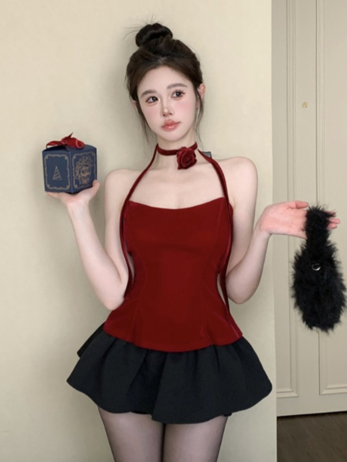 Sexy Hollow Back Halter Top for Women - Unique Chic Fishbone Blouse, Perfect for Night Out or 90s Y2K Fashion Sexy Hollow Back Halter Top for Women - Unique Chic Fishbone Blouse, Perfect for Night Out or 90s Y2K Fashion