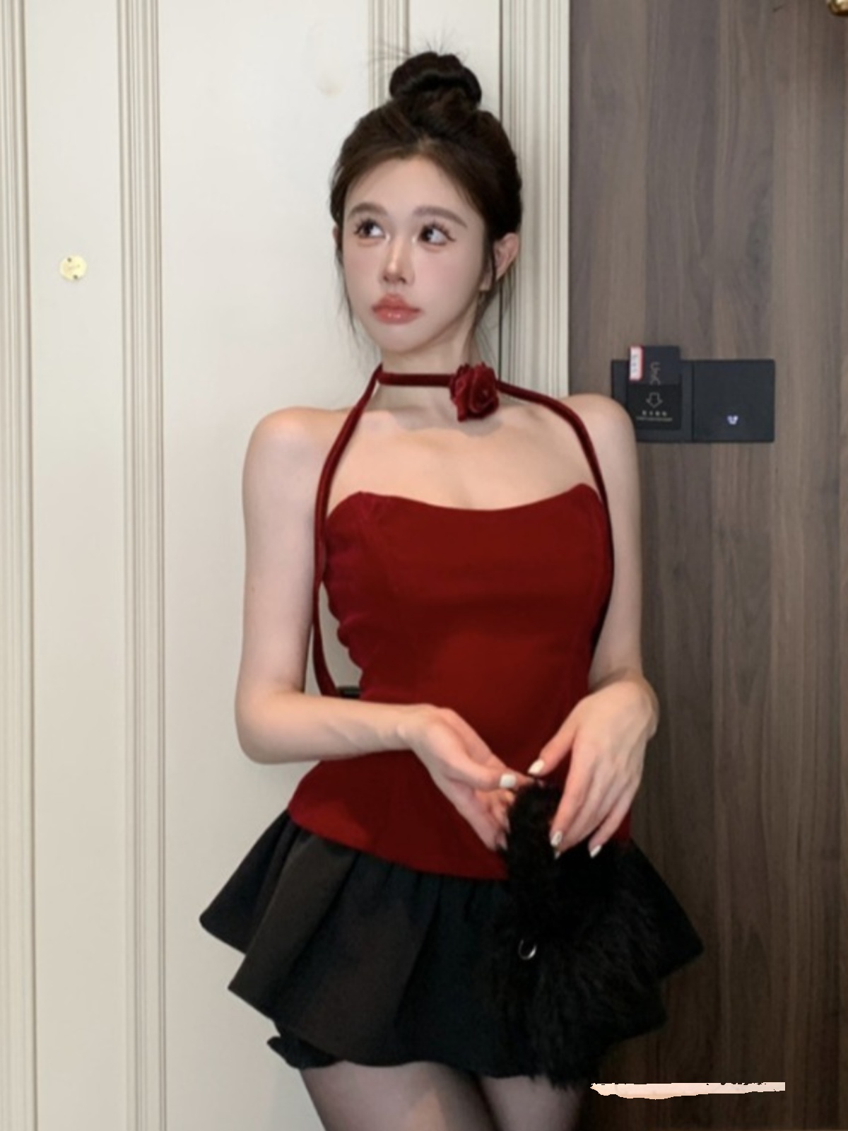 Sexy Hollow Back Halter Top for Women - Unique Chic Fishbone Blouse, Perfect for Night Out or 90s Y2K Fashion Sexy Hollow Back Halter Top for Women - Unique Chic Fishbone Blouse, Perfect for Night Out or 90s Y2K Fashion