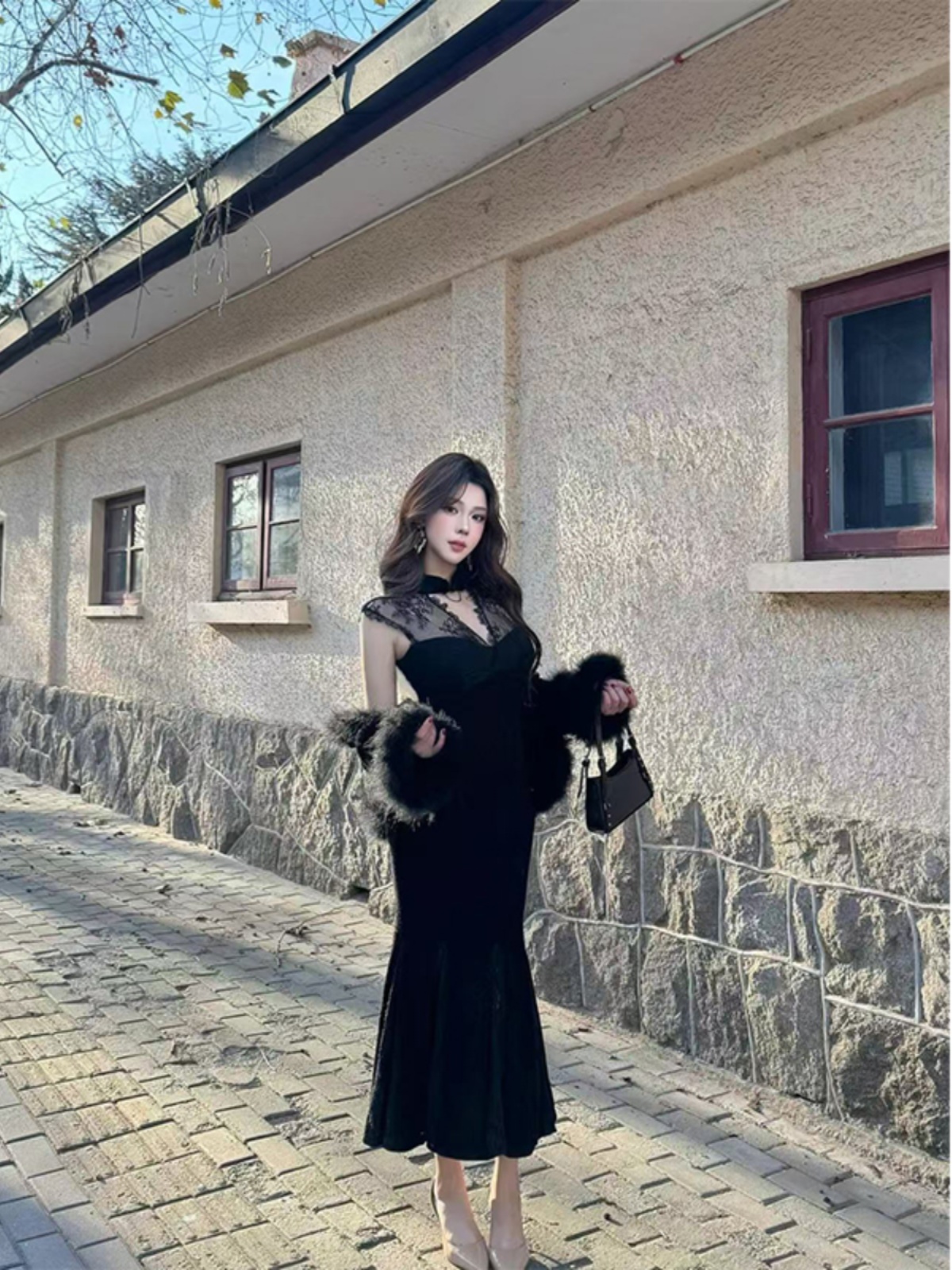 Sexy Lace Hollow Waist Dress for Women - Spring Hepburn Style Mid-Length Dress in Trendy 90s Inspired Design Sexy Lace Hollow Waist Dress for Women - Spring Hepburn Style Mid-Length Dress in Trendy 90s Inspired Design