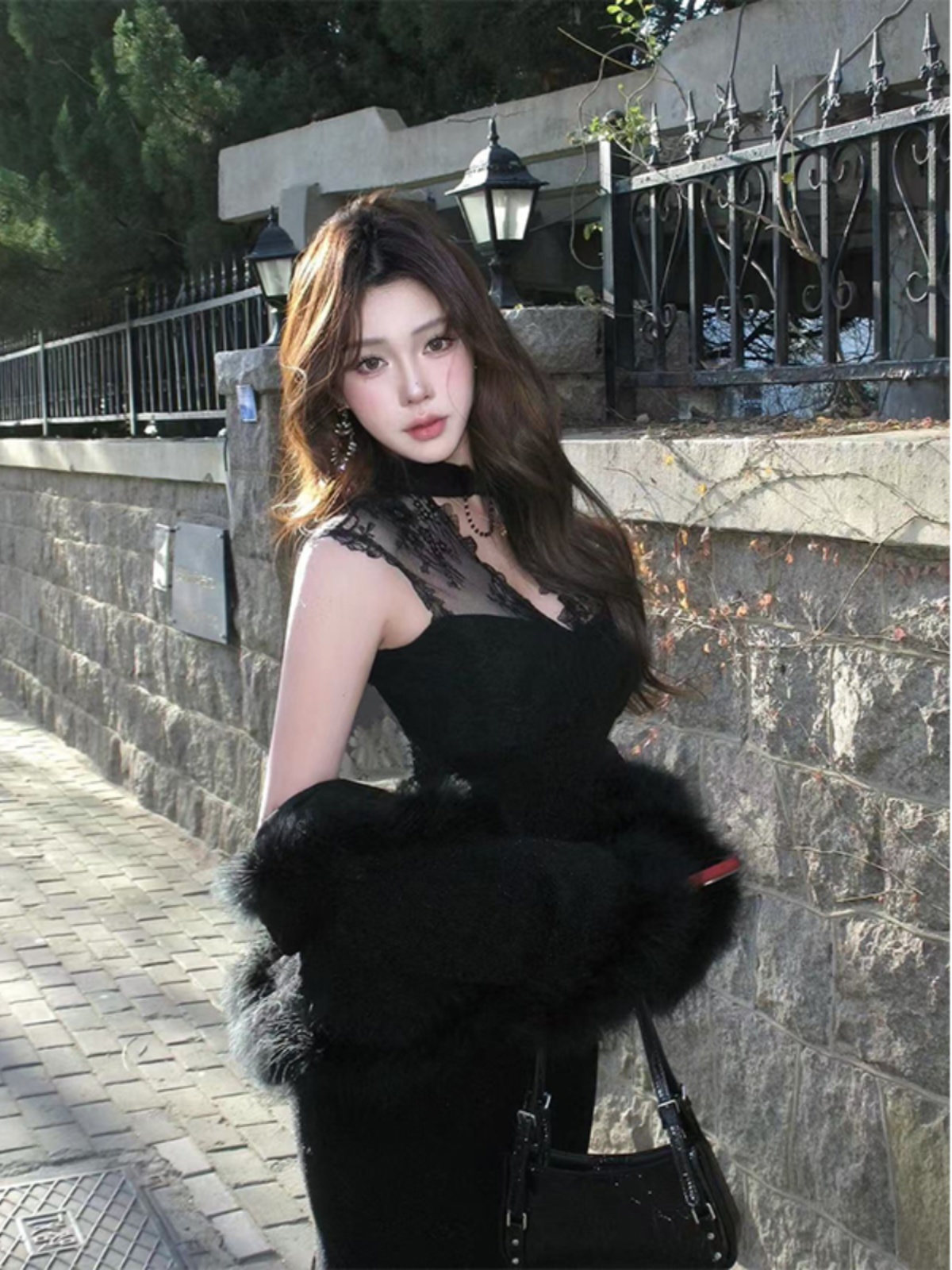 Sexy Lace Hollow Waist Dress for Women - Spring Hepburn Style Mid-Length Dress in Trendy 90s Inspired Design Sexy Lace Hollow Waist Dress for Women - Spring Hepburn Style Mid-Length Dress in Trendy 90s Inspired Design