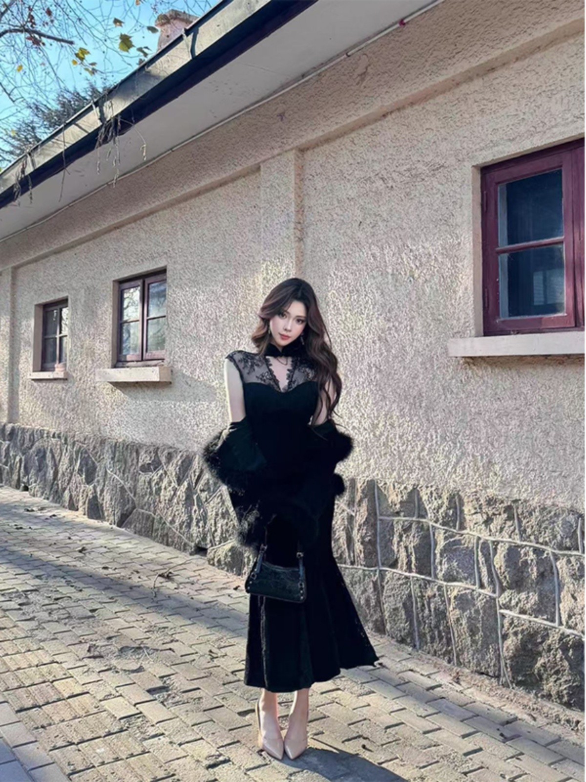 Sexy Lace Hollow Waist Dress for Women - Spring Hepburn Style Mid-Length Dress in Trendy 90s Inspired Design Sexy Lace Hollow Waist Dress for Women - Spring Hepburn Style Mid-Length Dress in Trendy 90s Inspired Design