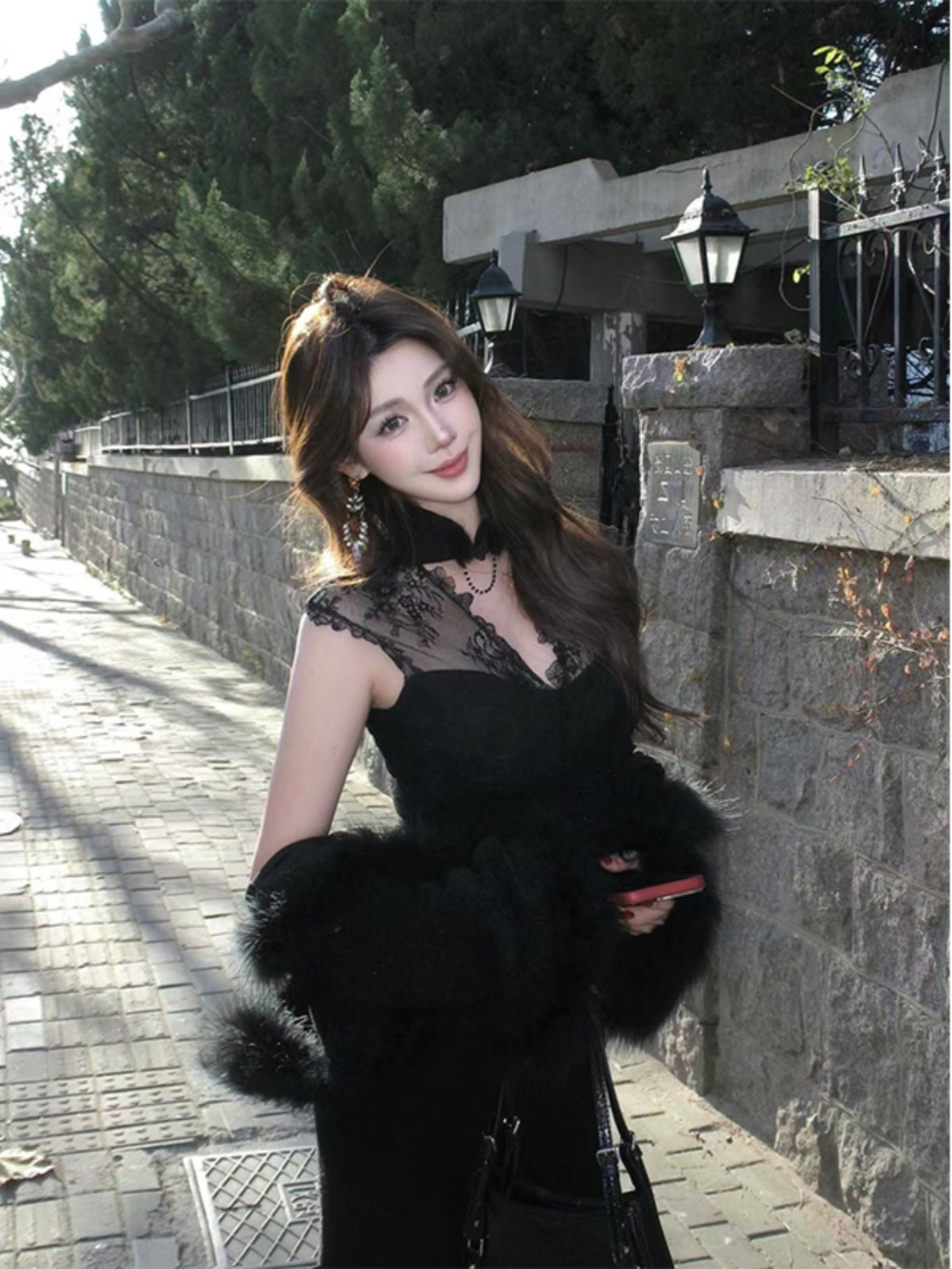 Sexy Lace Hollow Waist Dress for Women - Spring Hepburn Style Mid-Length Dress in Trendy 90s Inspired Design Sexy Lace Hollow Waist Dress for Women - Spring Hepburn Style Mid-Length Dress in Trendy 90s Inspired Design