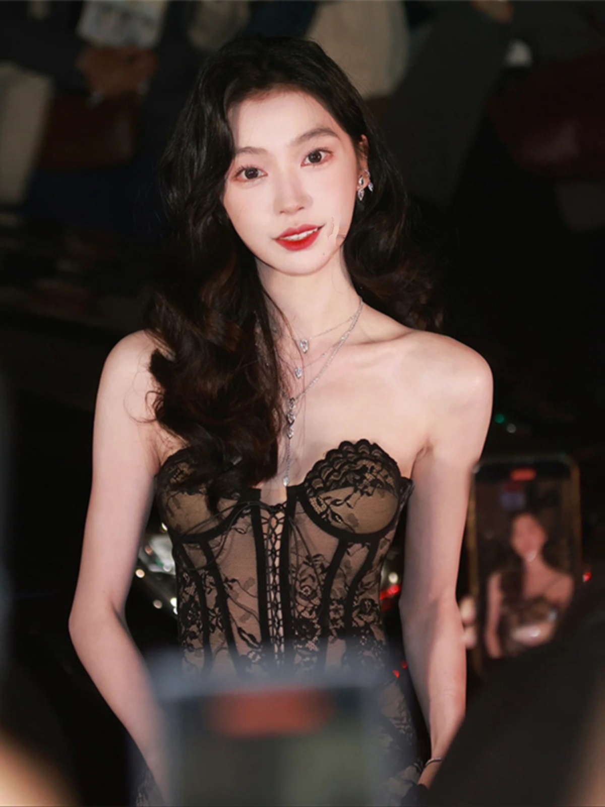 Sexy Lace Jacquard V-Neck Strapless Top & High-Waisted Skirt Two-Piece Set - Trendy Y2K Inspired Look for Women Sexy Lace Jacquard V-Neck Strapless Top & High-Waisted Skirt Two-Piece Set - Trendy Y2K Inspired Look for Women