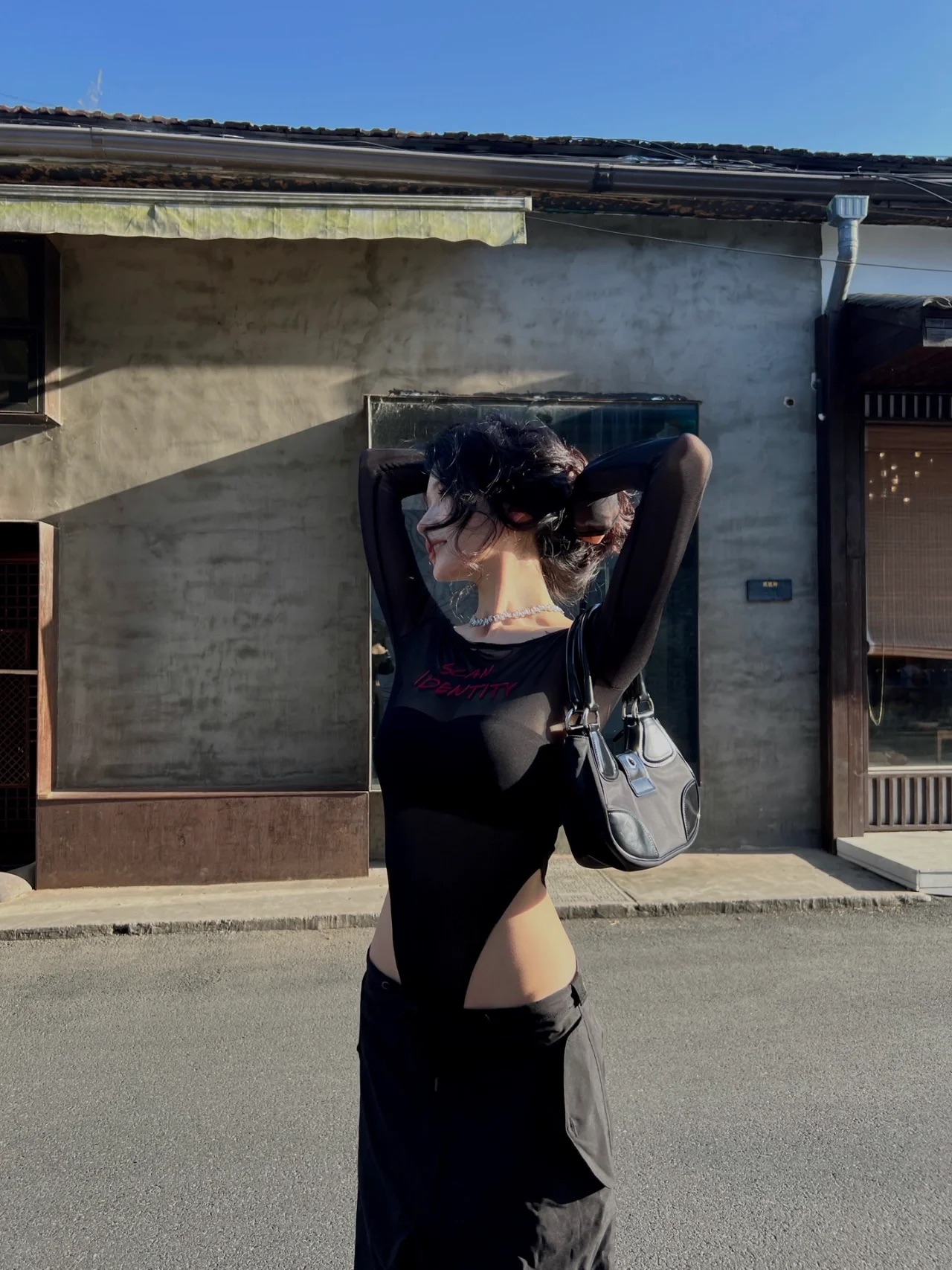 Sexy Mesh See-Through Off-the-Shoulder Top for Women - Slim Fit, European & American Instagram Style, Spring/Summer 2025