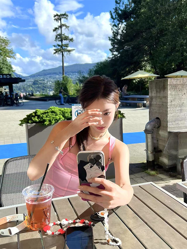 Sexy Pink Slim-Fit Camisole Top with Metal Buckle Design for Women - Summer Fashion Essential Sexy Pink Slim-Fit Camisole Top with Metal Buckle Design for Women - Summer Fashion Essential