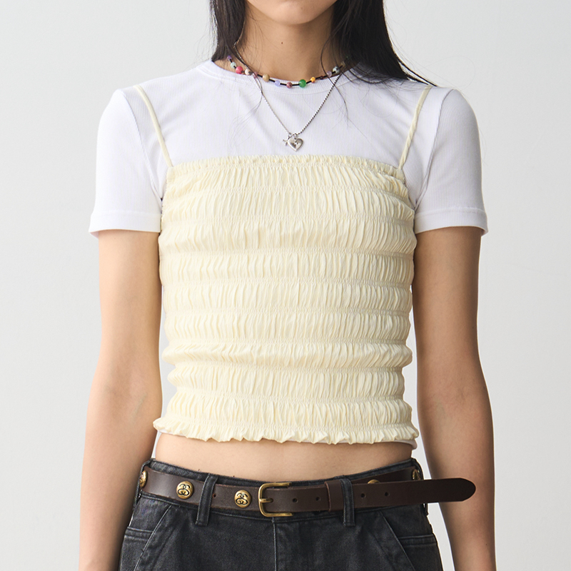 Sexy Ruffled Camisole for Women - Stretchy Bustier Top with Ruffle Edge, Perfect Summer Layering Piece Sexy Ruffled Camisole for Women - Stretchy Bustier Top with Ruffle Edge, Perfect Summer Layering Piece