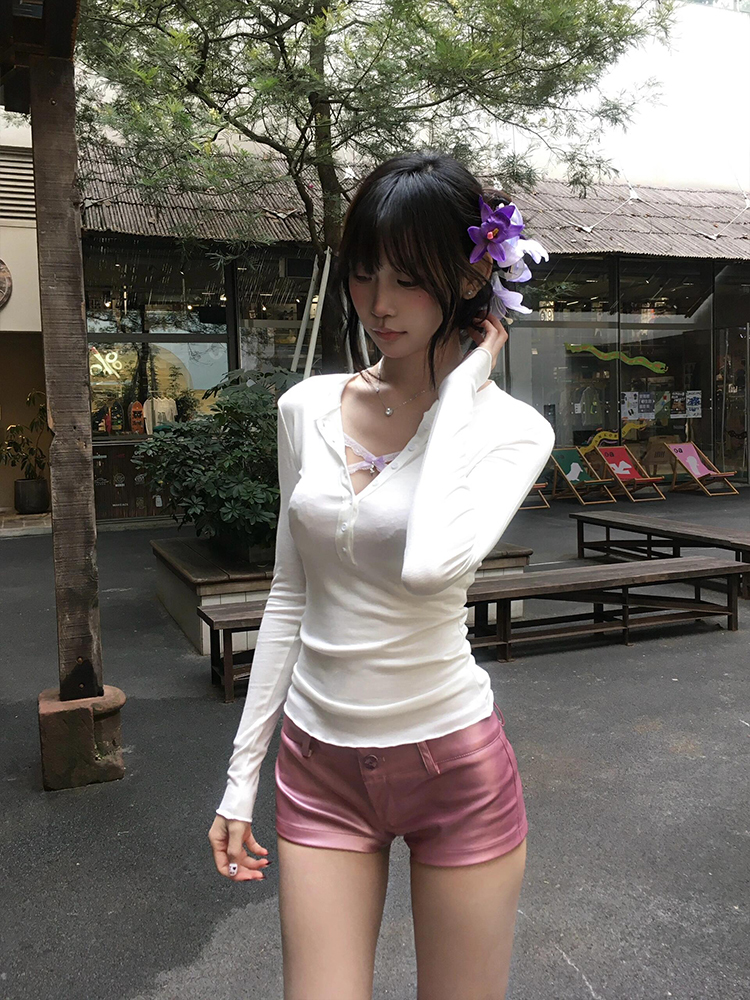 Sheer Long Sleeve Cropped T-Shirt for Women - Eccentric Waist-Cinching Slim Fit Top in Casual Style, Perfect for Spicy Girl Vibes Sheer Long Sleeve Cropped T-Shirt for Women - Eccentric Waist-Cinching Slim Fit Top in Casual Style, Perfect for Spicy Girl Vibes