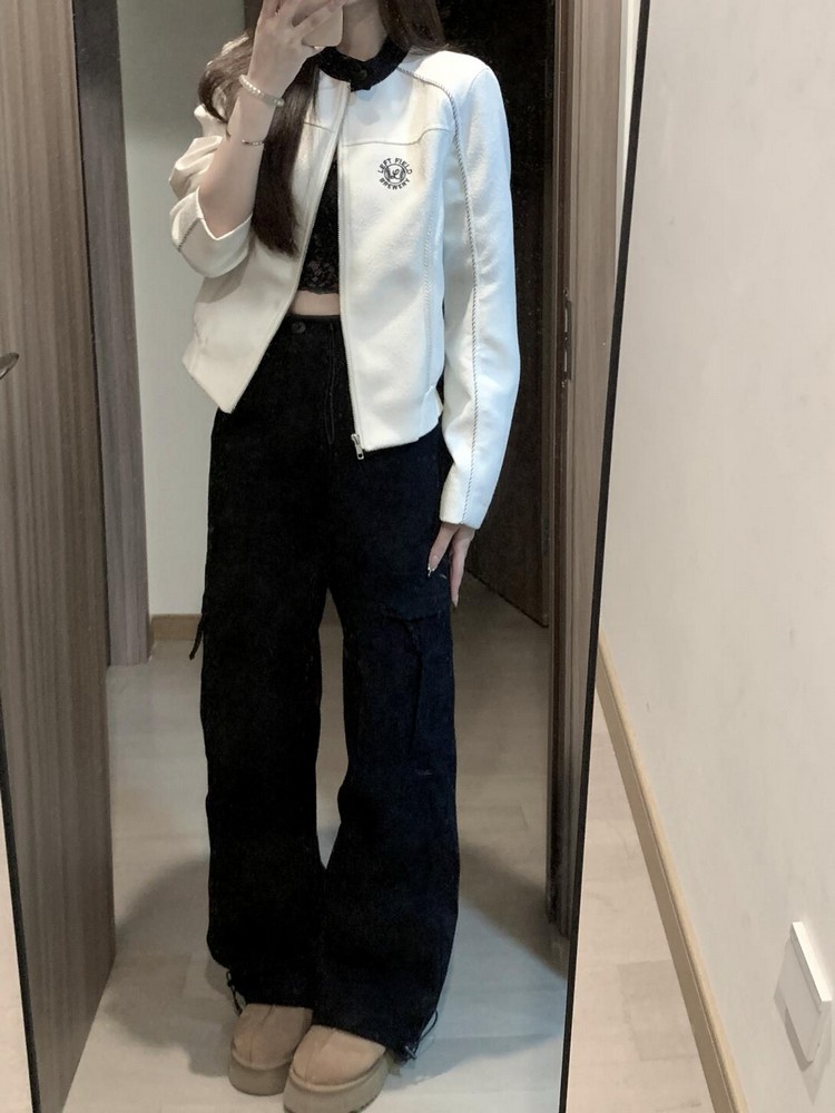 Short Embroidered Baseball Jacket for Women - Slim Fit Casual Cardigan Top, Winter Fashion Outerwear with Fragrance Style Short Embroidered Baseball Jacket for Women - Slim Fit Casual Cardigan Top, Winter Fashion Outerwear with Fragrance Style