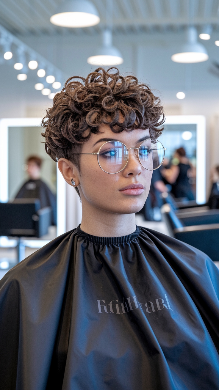 short hair cuts for curly hair outfit idea