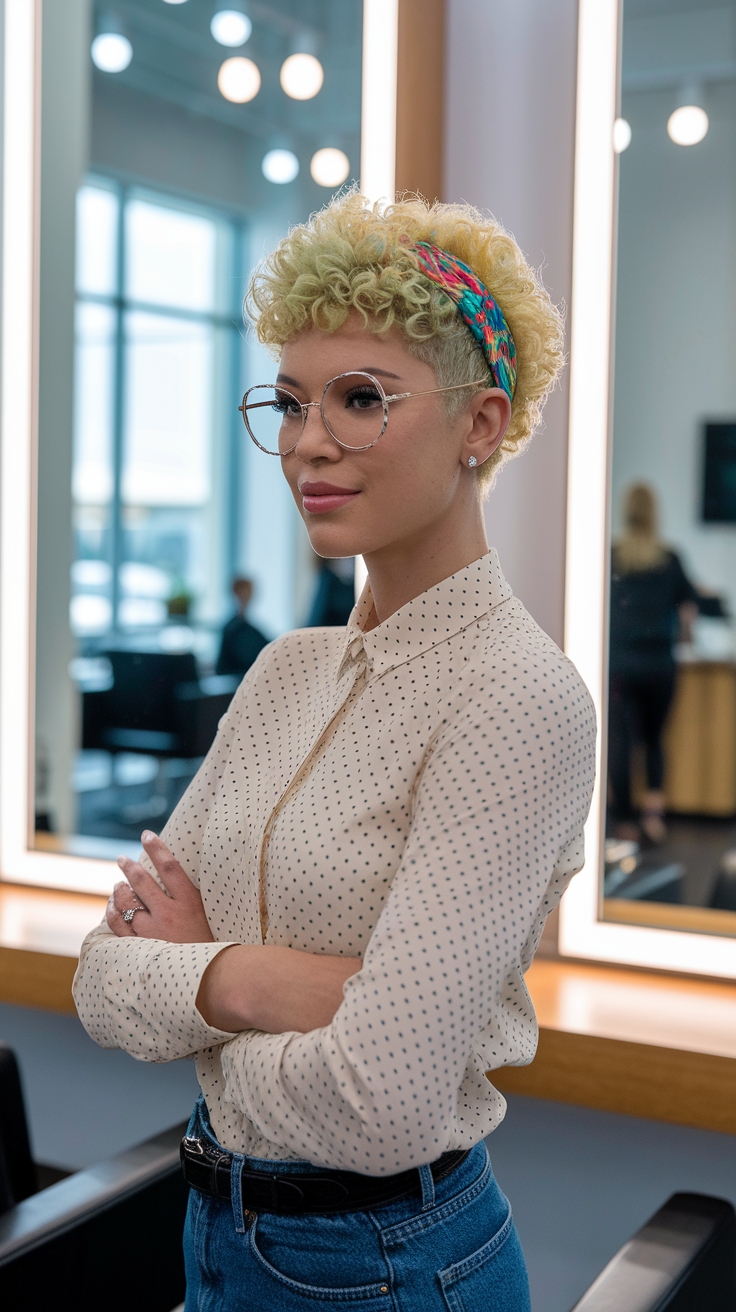 short hair styles for curly hair outfit idea