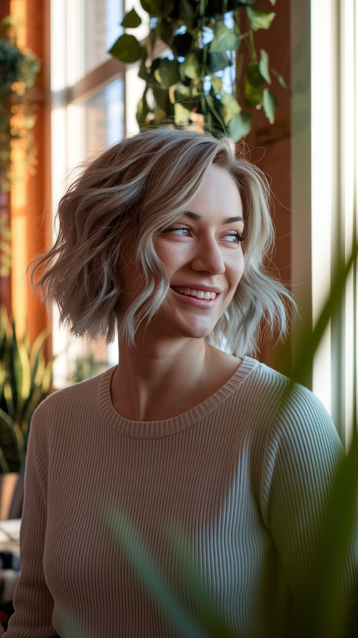 short hair wavy hair