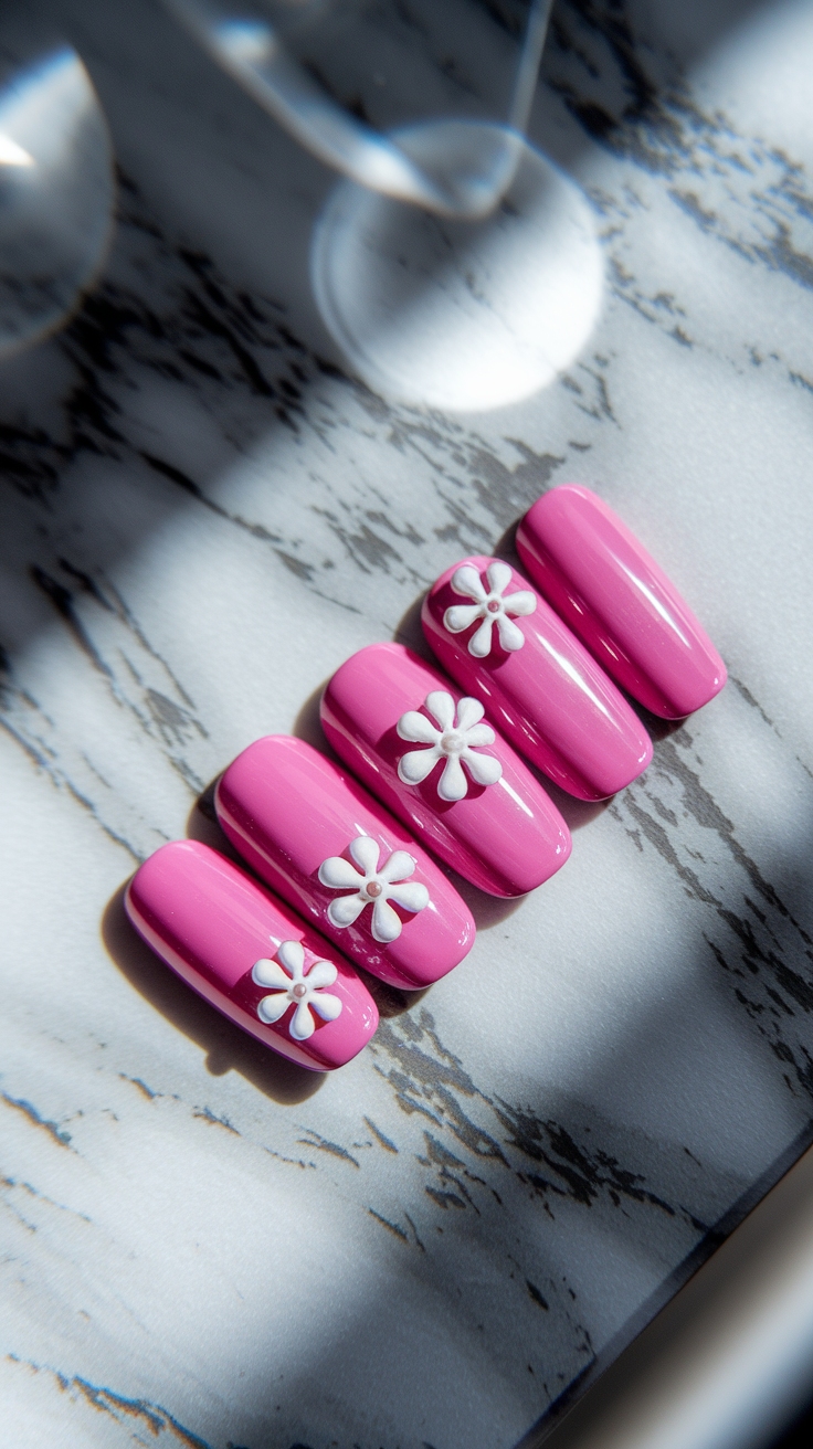 short nail designs pink outfit idea