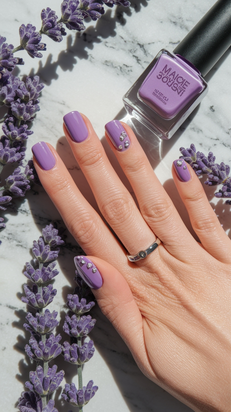 short purple nail ideas outfit idea