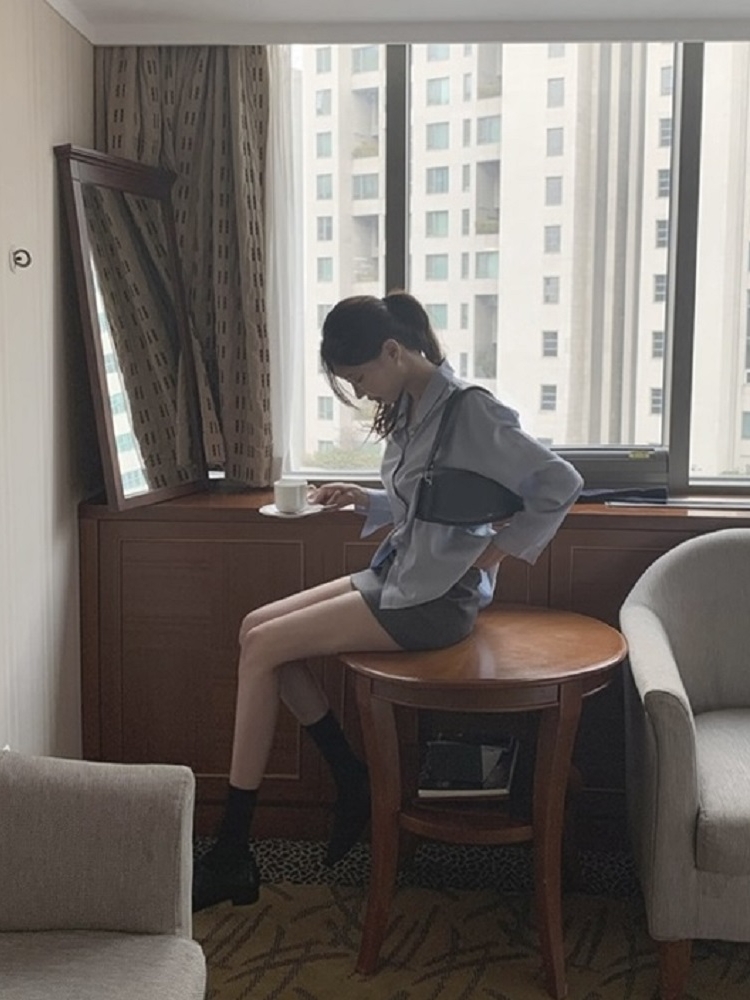 Silky Minimalist Loose-Fit Shirt - High-End Feel, Korean Style Fashion Top Silky Minimalist Loose-Fit Shirt - High-End Feel, Korean Style Fashion Top