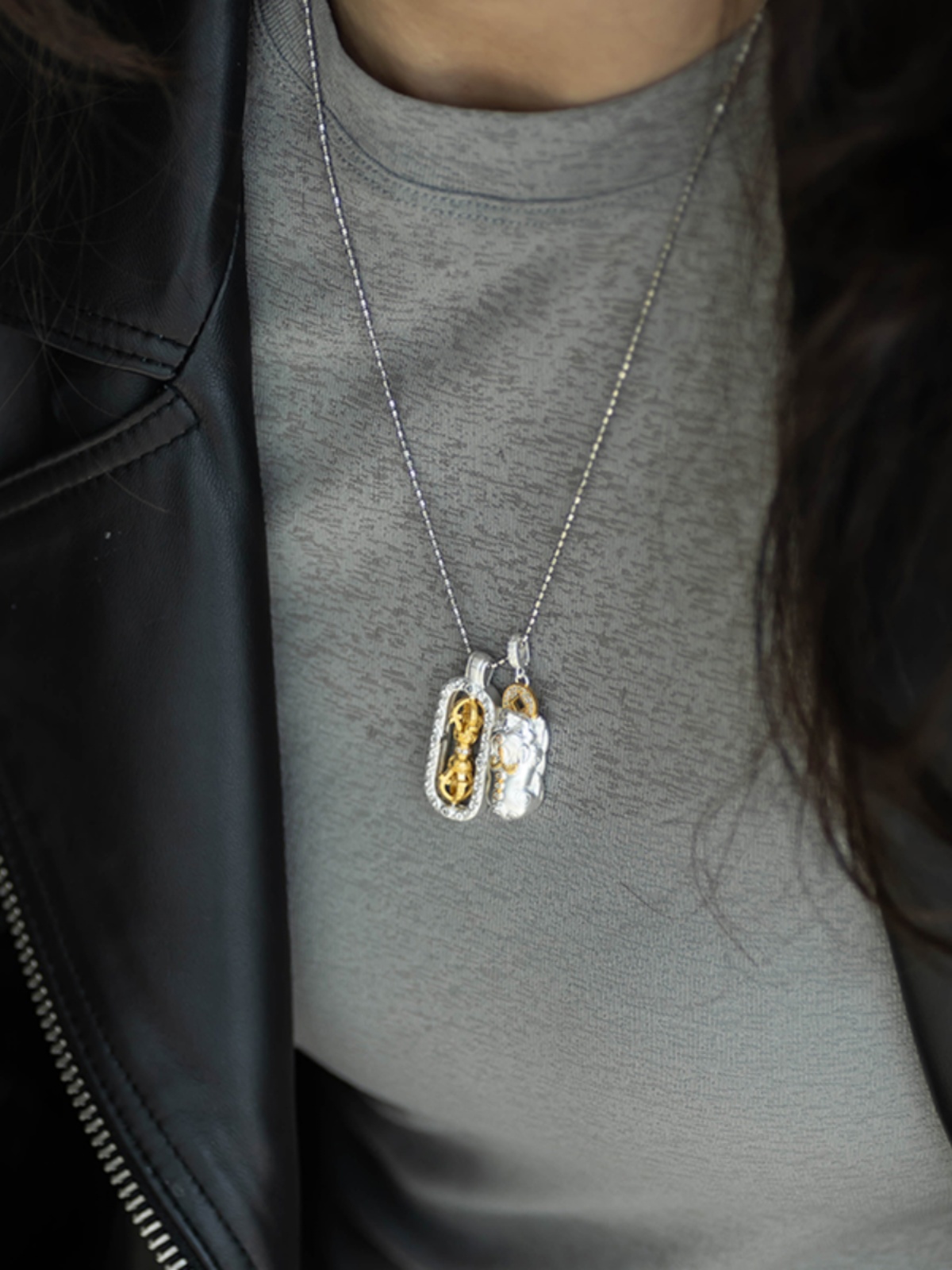 Silver S999 Necklace for Women with Pixiu and Vajra Pendant, Light Luxury Chinese Style Ethnic Jewelry Silver S999 Necklace for Women with Pixiu and Vajra Pendant, Light Luxury Chinese Style Ethnic Jewelry