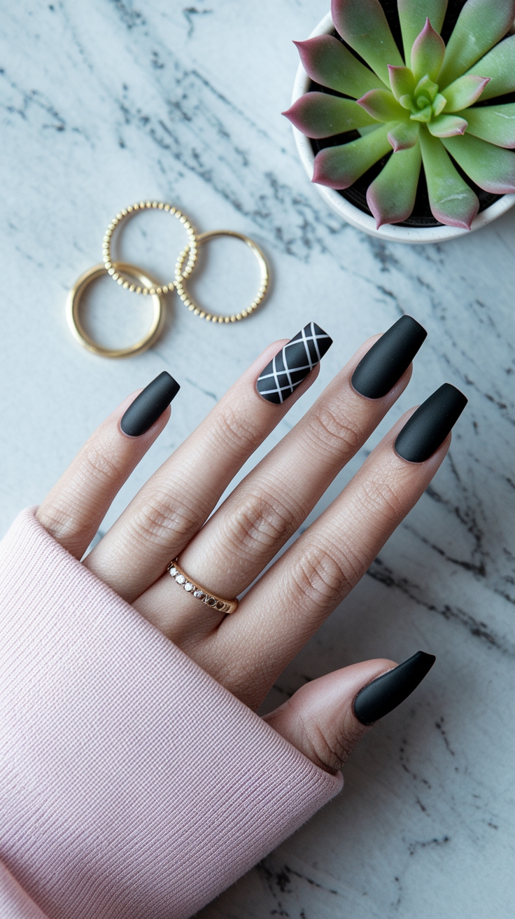 simple black nail designs outfit idea