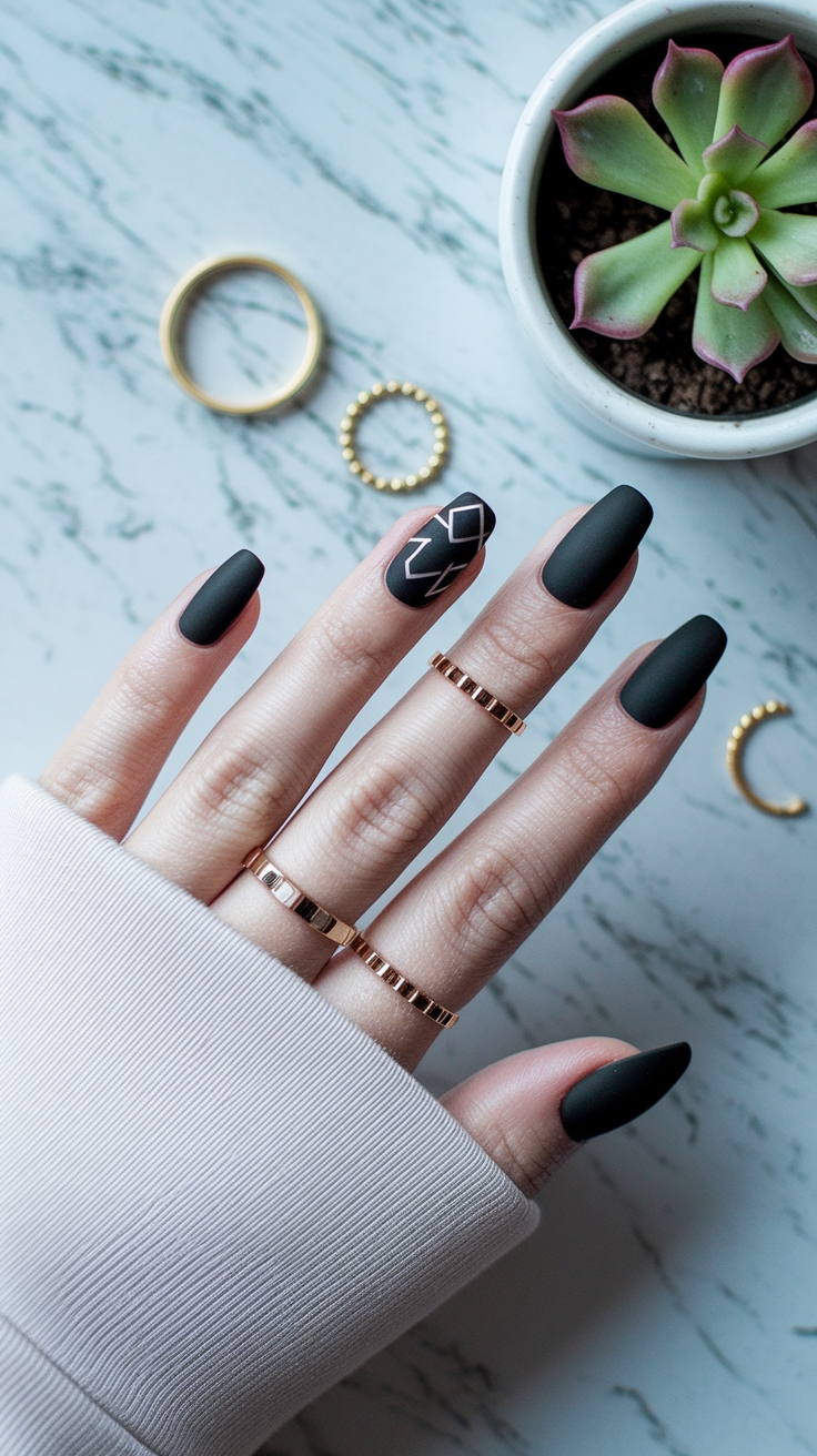 simple black nail designs