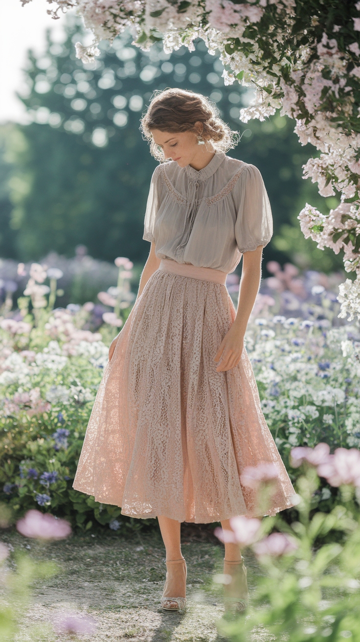 Dressing Up with a Stylish Skirt Lace Outfit outfit idea