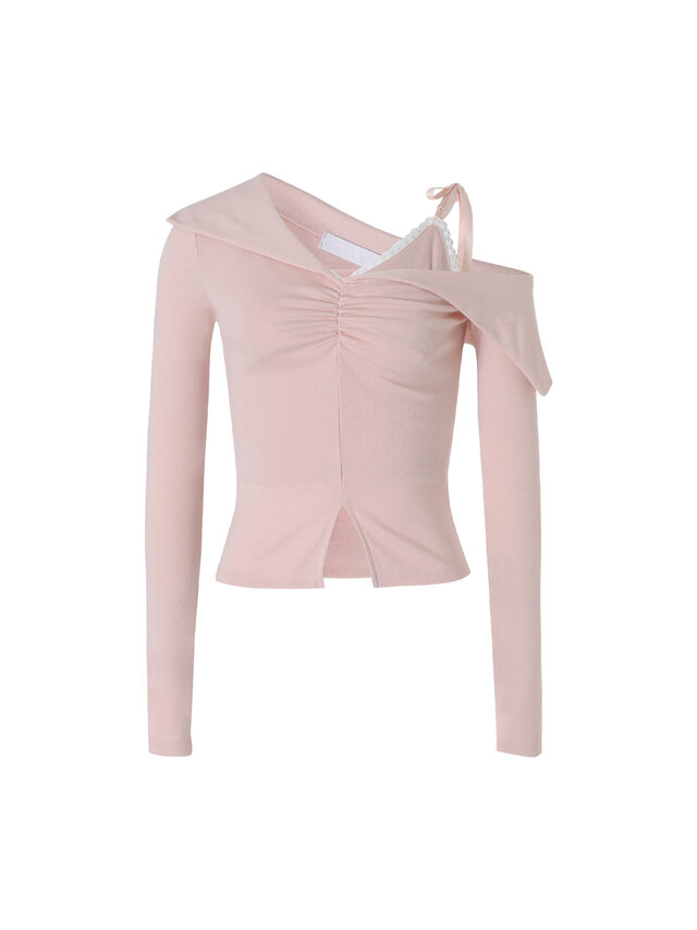 Slim Fit Lace Tie Vest and Asymmetrical Long Sleeve T-Shirt Two-Piece Set - Spring/Summer Fashion, Y2K Inspired, Trendy Layering Slim Fit Lace Tie Vest and Asymmetrical Long Sleeve T-Shirt Two-Piece Set - Spring/Summer Fashion, Y2K Inspired, Trendy Layering