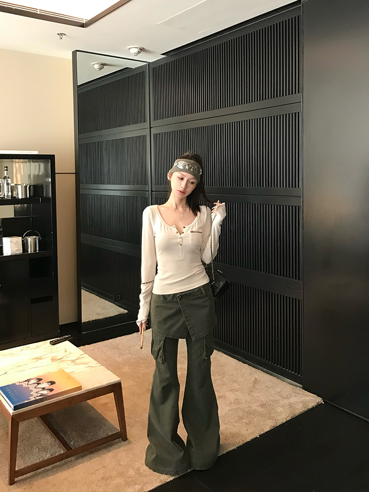 Slim Fit Long Sleeve Knit Sweater for Women with Pockets - Spring & Winter Base Top, Lightweight Layering Essential Slim Fit Long Sleeve Knit Sweater for Women with Pockets - Spring & Winter Base Top, Lightweight Layering Essential