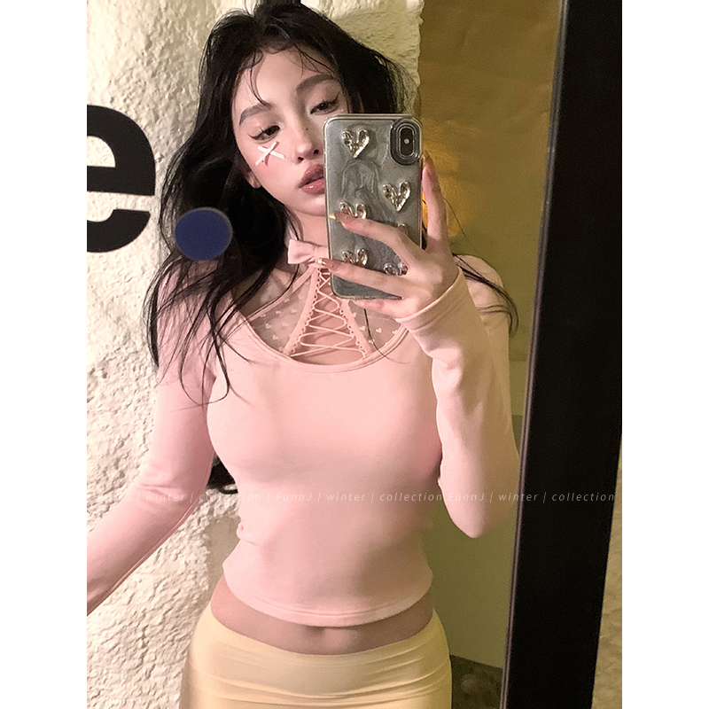 Slim Fit Square Heart Tip Monroe Design Neck Tie Shirt for Women - Trendy Layering Top in Chic Style Slim Fit Square Heart Tip Monroe Design Neck Tie Shirt for Women - Trendy Layering Top in Chic Style