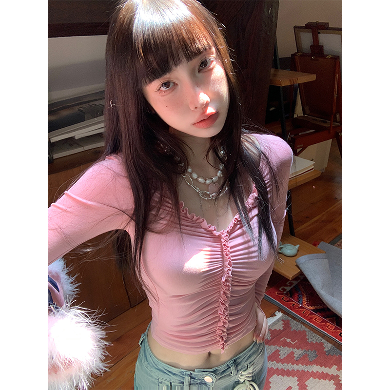 Slimming Knit Top for Women - Heart-Stealing Spicy Pet Design, Niche Waist-Defining Base Layer for Autumn Fashion Slimming Knit Top for Women - Heart-Stealing Spicy Pet Design, Niche Waist-Defining Base Layer for Autumn Fashion