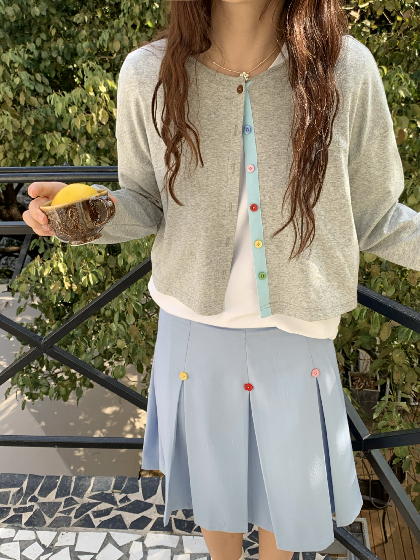 Slimming Sun Protection Cardigan with Colorful Buttons - Loose Fit College Style - Perfect for Y2K and Casual Outfits Slimming Sun Protection Cardigan with Colorful Buttons - Loose Fit College Style - Perfect for Y2K and Casual Outfits