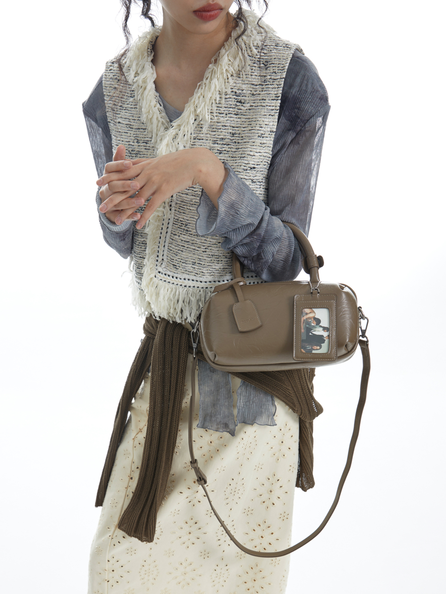 Small Square Leather Oil Stick Bag - Original Bang Bang Design, Stylish and Versatile Mini Bag for Everyday Use Small Square Leather Oil Stick Bag - Original Bang Bang Design, Stylish and Versatile Mini Bag for Everyday Use