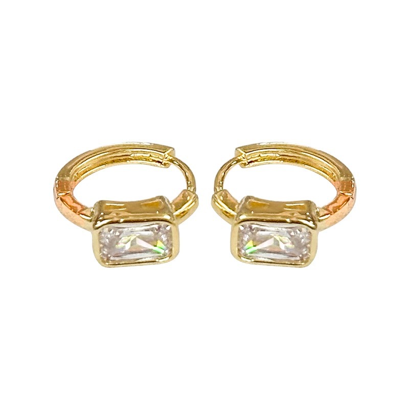 Small Square Sugar Zircon Circle Earrings - 2025 Niche Light Luxury Versatile Ear Clips for Women Small Square Sugar Zircon Circle Earrings - 2025 Niche Light Luxury Versatile Ear Clips for Women