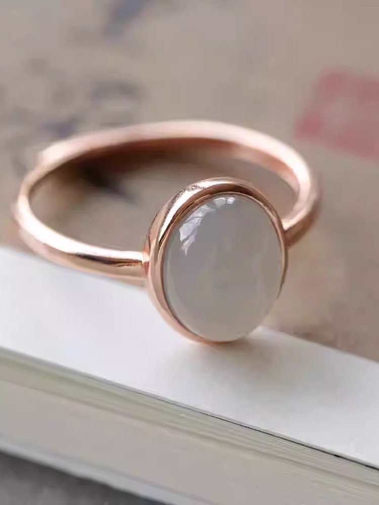 Smoke Purple Hetian Jade Ring for Women - S925 Silver Cabochon - Chinese Style Jewelry for Elegant Index Finger Fashion Smoke Purple Hetian Jade Ring for Women - S925 Silver Cabochon - Chinese Style Jewelry for Elegant Index Finger Fashion