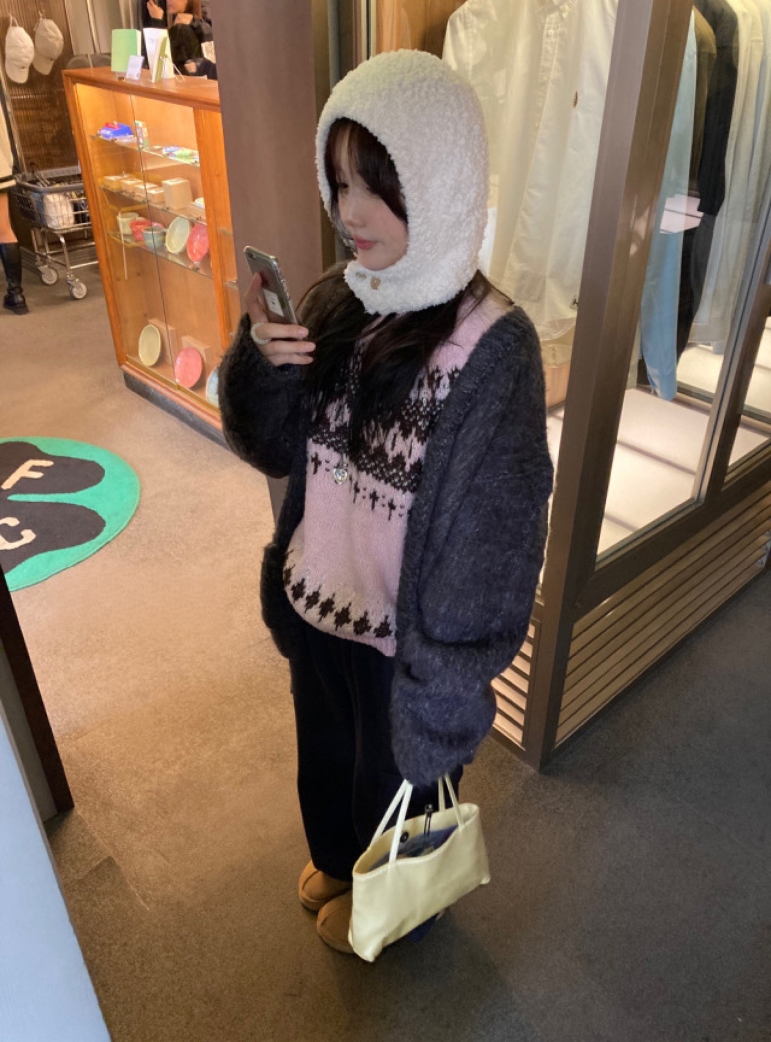 Soft and Fluffy Snowflake Buckle Balaclava Hat - Versatile Retro Knitted Beanie in Unique Korean Style Fashion Soft and Fluffy Snowflake Buckle Balaclava Hat - Versatile Retro Knitted Beanie in Unique Korean Style Fashion