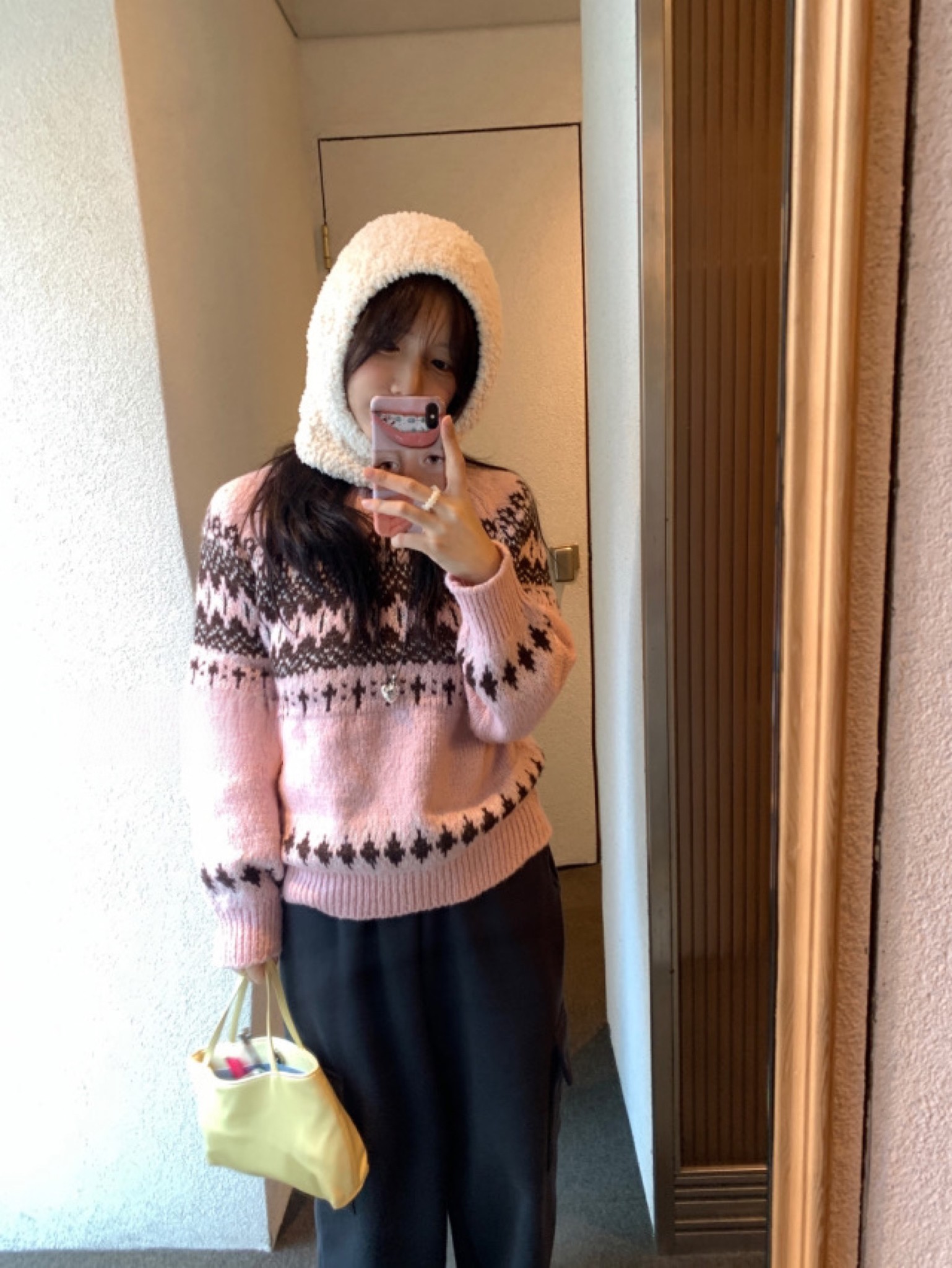 Soft and Fluffy Snowflake Buckle Balaclava Hat - Versatile Retro Knitted Beanie in Unique Korean Style Fashion Soft and Fluffy Snowflake Buckle Balaclava Hat - Versatile Retro Knitted Beanie in Unique Korean Style Fashion