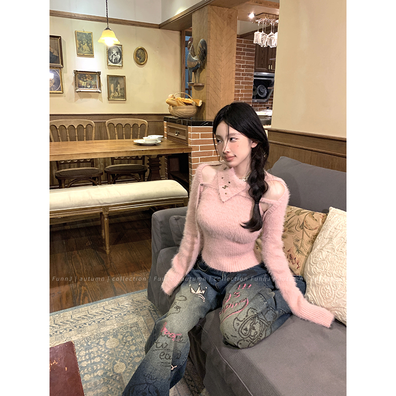 Soft Girl Design Knit Vest Set - Women's Sleeveless Cardigan Two-Piece Set for 90s Style Casual Fashion Soft Girl Design Knit Vest Set - Women's Sleeveless Cardigan Two-Piece Set for 90s Style Casual Fashion