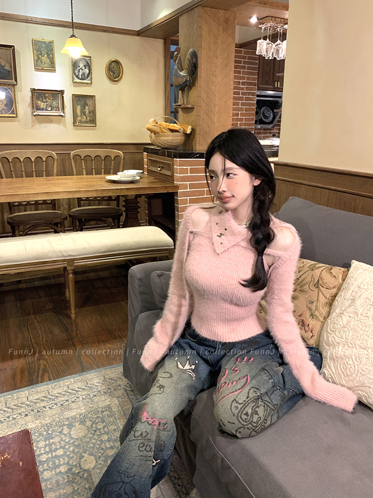 Soft Girl Design Knit Vest Set - Women's Sleeveless Cardigan Two-Piece Set for 90s Style Casual Fashion Soft Girl Design Knit Vest Set - Women's Sleeveless Cardigan Two-Piece Set for 90s Style Casual Fashion