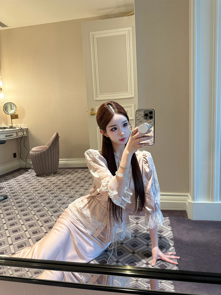 Soft Light Glass Two-Piece Dress Set - Women's Socialite Style Top and Midi Skirt, Perfect for 90s and Y2K Inspired Looks Soft Light Glass Two-Piece Dress Set - Women's Socialite Style Top and Midi Skirt, Perfect for 90s and Y2K Inspired Looks