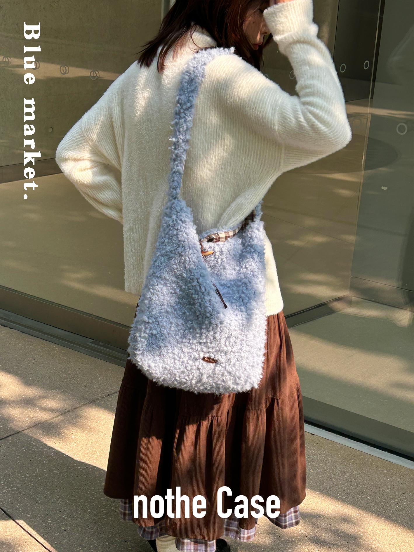 Soft Woolen Large Capacity Crossbody Bag for Autumn Winter - Cozy Commuter Shoulder Bag, Perfect for Everyday Use