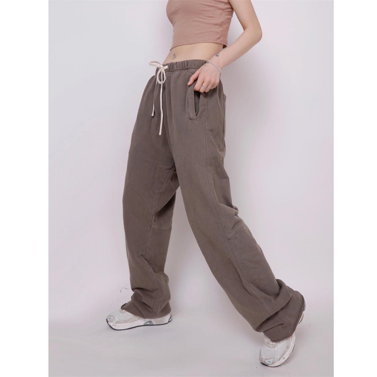 Solid Color High Waist Jazz Dance Pants for Women - Elastic Straight Casual Hip-Hop Street Style Sweatpants Solid Color High Waist Jazz Dance Pants for Women - Elastic Straight Casual Hip-Hop Street Style Sweatpants