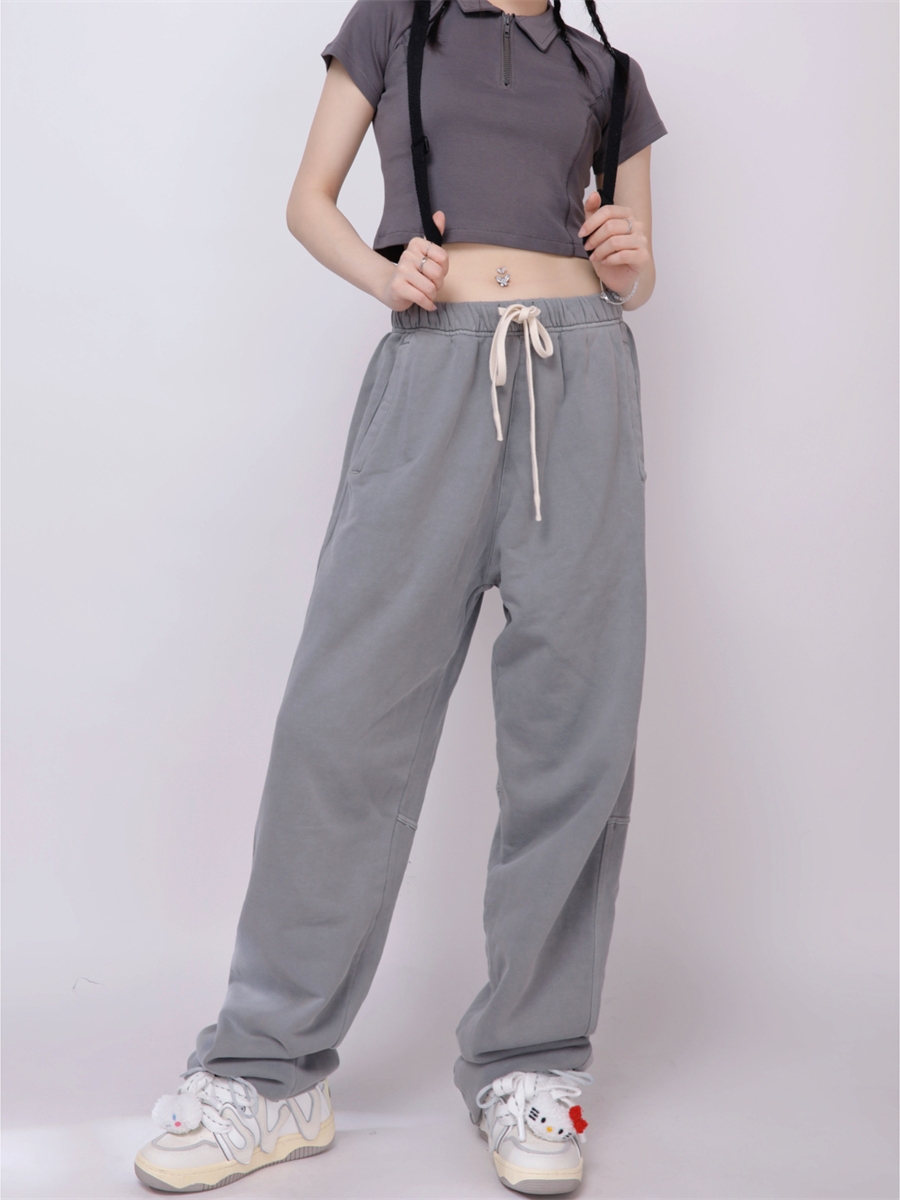 Solid Color High Waist Jazz Dance Pants for Women - Elastic Straight Casual Hip-Hop Street Style Sweatpants Solid Color High Waist Jazz Dance Pants for Women - Elastic Straight Casual Hip-Hop Street Style Sweatpants