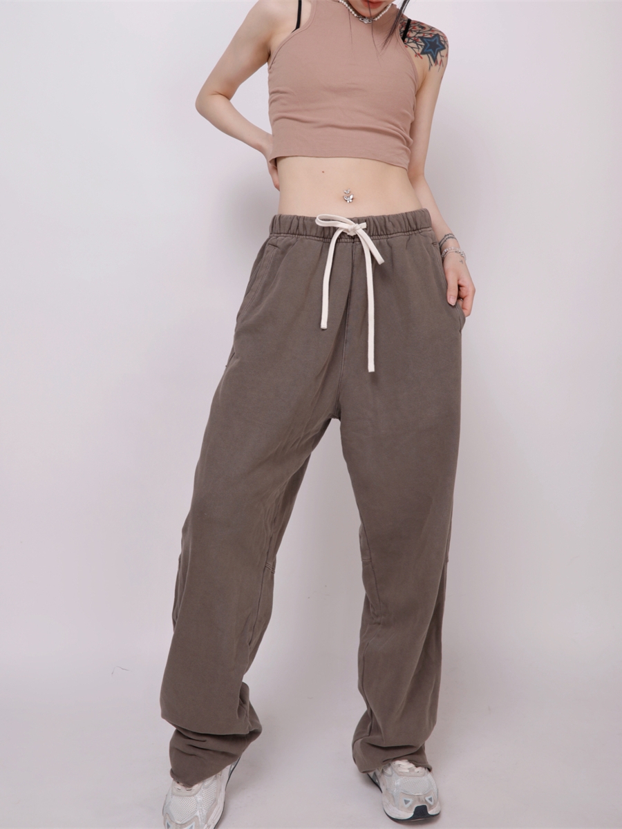 Solid Color High Waist Jazz Dance Pants for Women - Elastic Straight Casual Hip-Hop Street Style Sweatpants