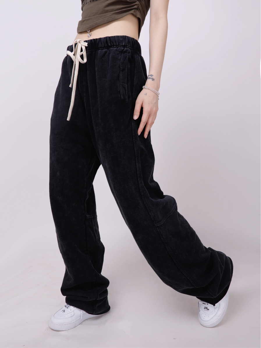 Solid Color High Waist Jazz Dance Pants for Women - Elastic Straight Casual Hip-Hop Street Style Sweatpants Solid Color High Waist Jazz Dance Pants for Women - Elastic Straight Casual Hip-Hop Street Style Sweatpants