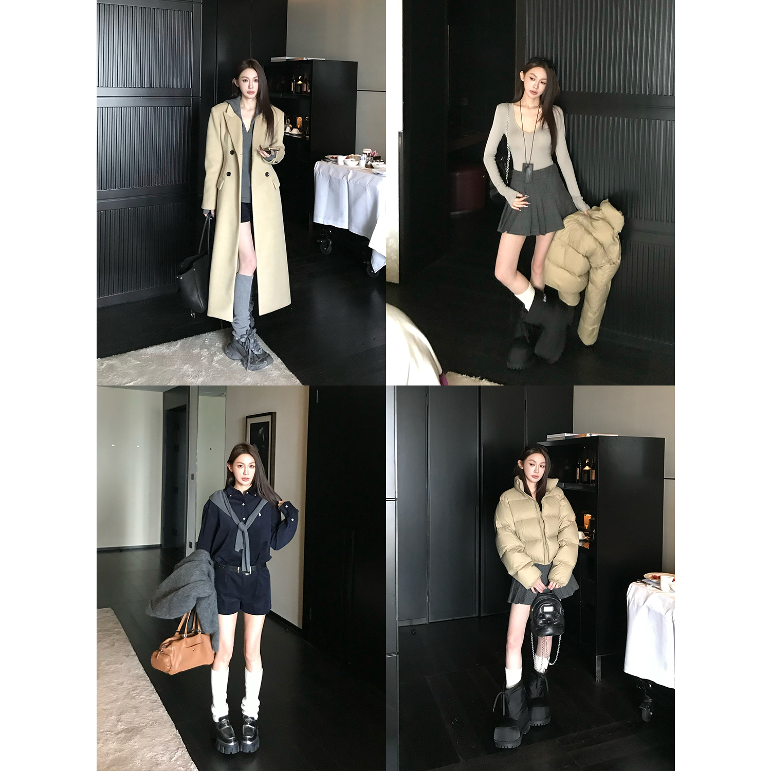 Solid Color Knitted Socks and Leg Warmers - Cozy Fashion Essentials for Winter, 1 Pair Solid Color Knitted Socks and Leg Warmers - Cozy Fashion Essentials for Winter, 1 Pair