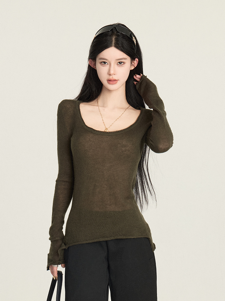 Solid Color Round Neck Long Sleeve Minimalist Knitted Sweater for Relaxation - Cozy Everyday Essential