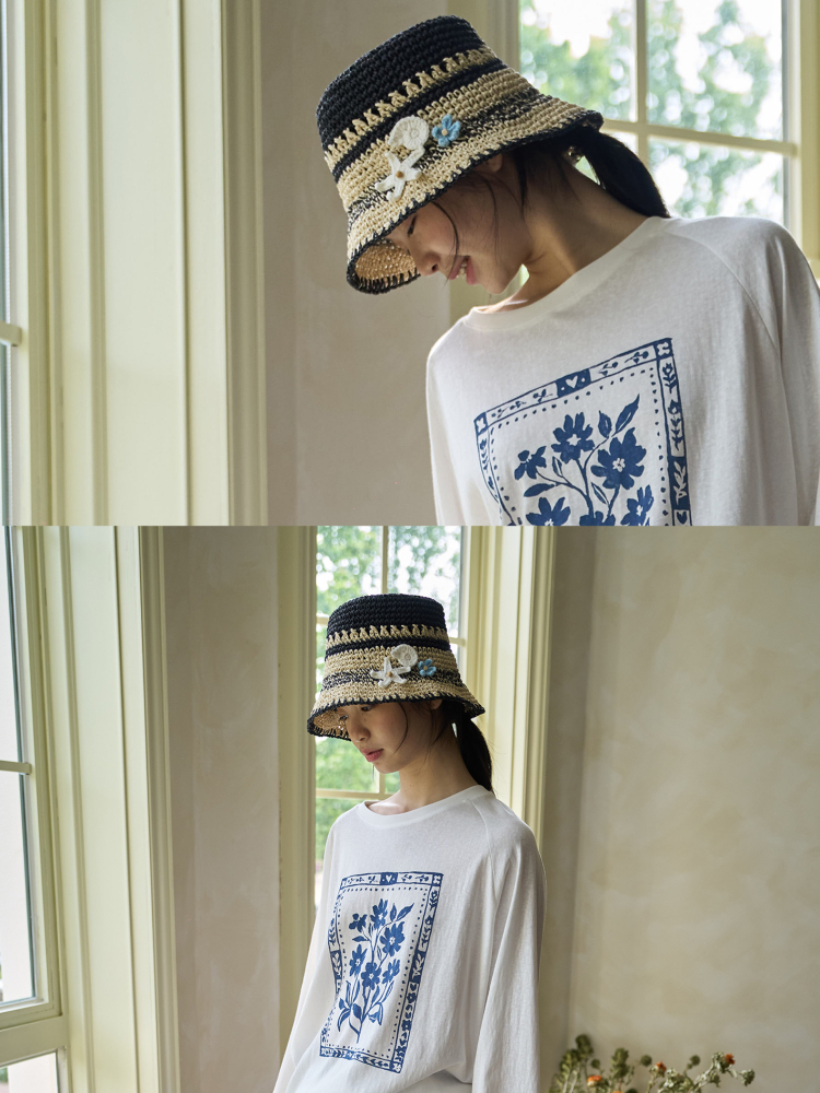 South France Garden Color-Block Woven Sun Hat - Vacation-Ready Hollow Design for Sun Protection South France Garden Color-Block Woven Sun Hat - Vacation-Ready Hollow Design for Sun Protection