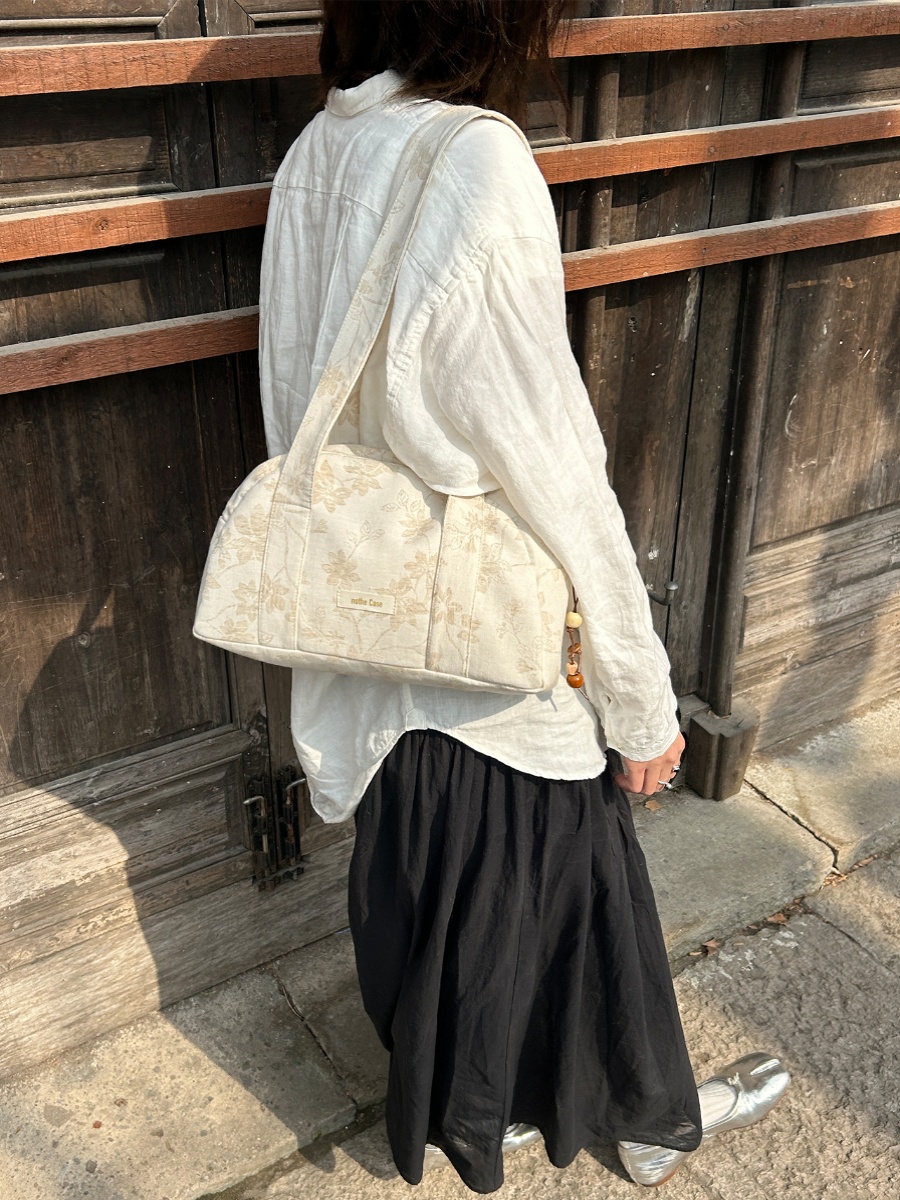 Spring Summer Linen Boston Bag - Large Capacity Chinese Style Niche Shoulder Bag Spring Summer Linen Boston Bag - Large Capacity Chinese Style Niche Shoulder Bag