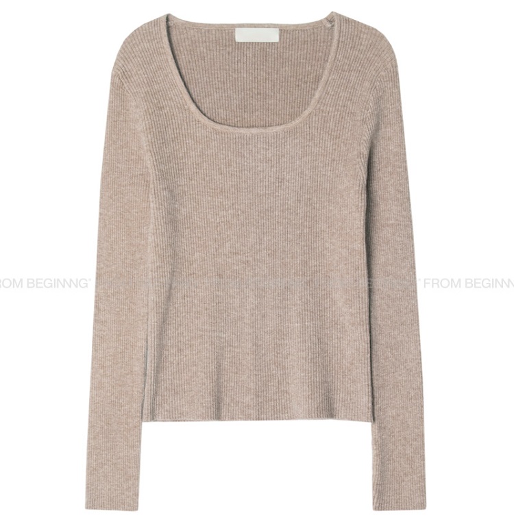 Square-Neck Ribbed Knit T-Shirt in Korean Style - Trendy 90s Inspired Inner Layer Top for Effortless Everyday Fashion Square-Neck Ribbed Knit T-Shirt in Korean Style - Trendy 90s Inspired Inner Layer Top for Effortless Everyday Fashion