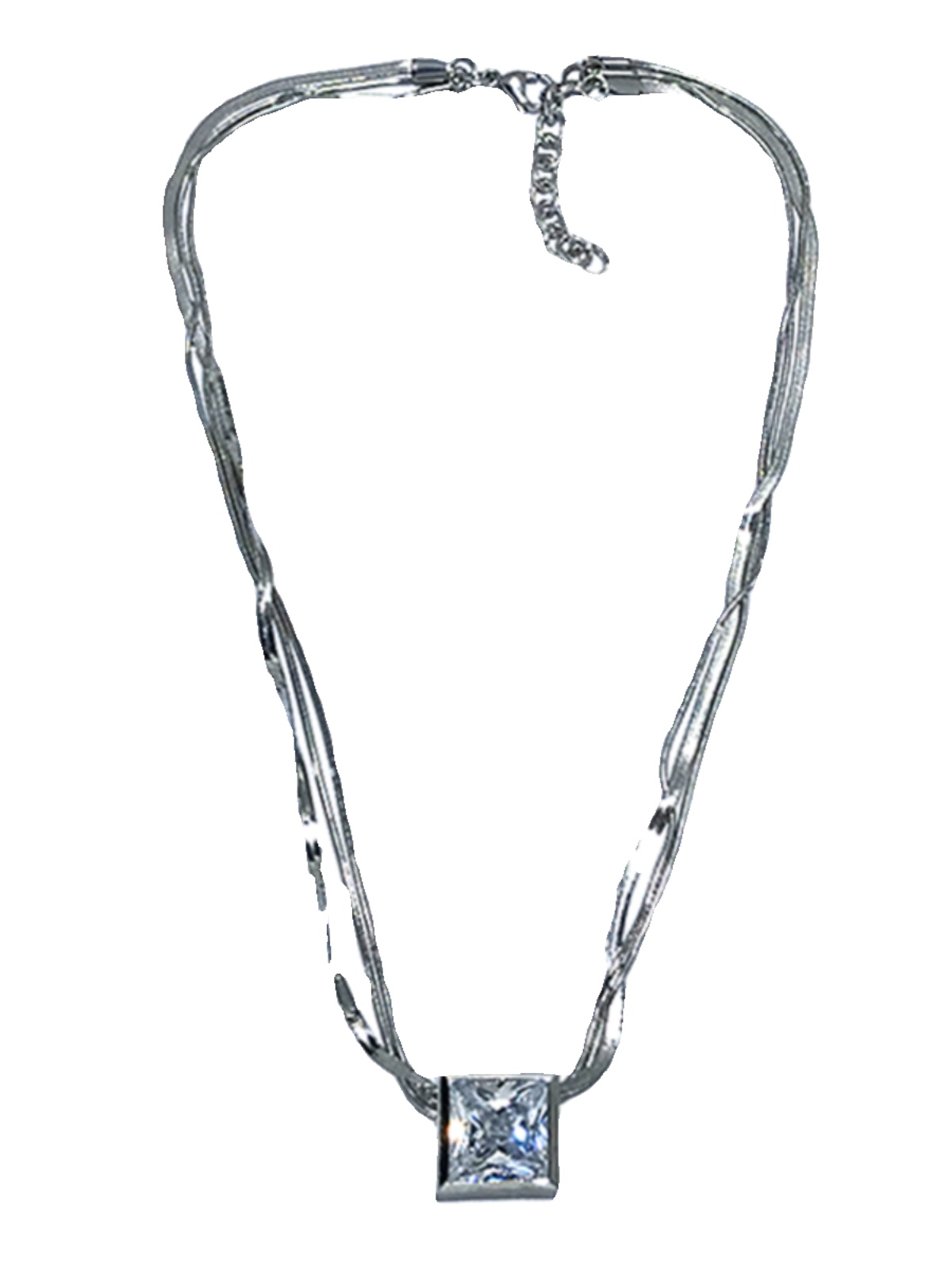 Square Zircon Necklace for Women, High-End Light Luxury Clavicle Chain, Trendy Summer Accessory for Stylish Girls Square Zircon Necklace for Women, High-End Light Luxury Clavicle Chain, Trendy Summer Accessory for Stylish Girls