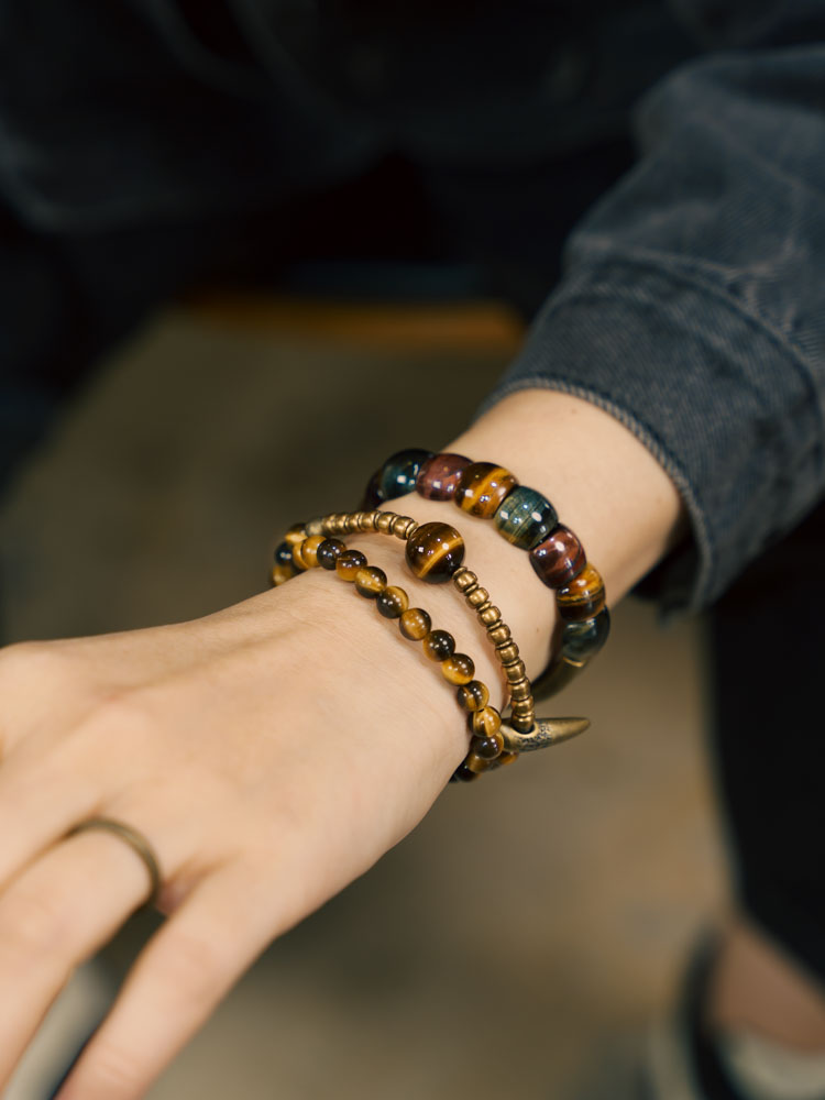 Stacked Tiger's Eye Bracelet for Men & Retro Cat's Eye Multi-Color Bead Bracelet for Women - Unique Boho Style Jewelry Stacked Tiger's Eye Bracelet for Men & Retro Cat's Eye Multi-Color Bead Bracelet for Women - Unique Boho Style Jewelry