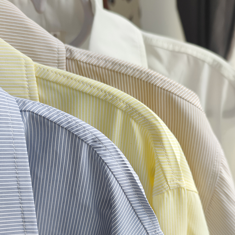 Striped Long Sleeve Pudding Bear JK Shirt Women's Uniform Set in White and Blue - 2025 Spring Style Striped Long Sleeve Pudding Bear JK Shirt Women's Uniform Set in White and Blue - 2025 Spring Style