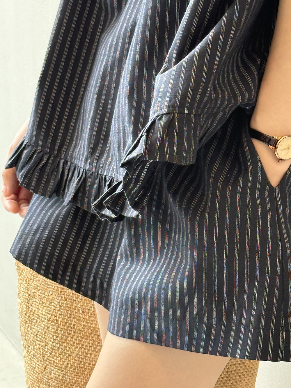 Striped Vest Doll Shirt and Wide-Leg Pants Set for Women - 2025 Summer Fashion, Loose Fit Two-Piece Outfit Striped Vest Doll Shirt and Wide-Leg Pants Set for Women - 2025 Summer Fashion, Loose Fit Two-Piece Outfit